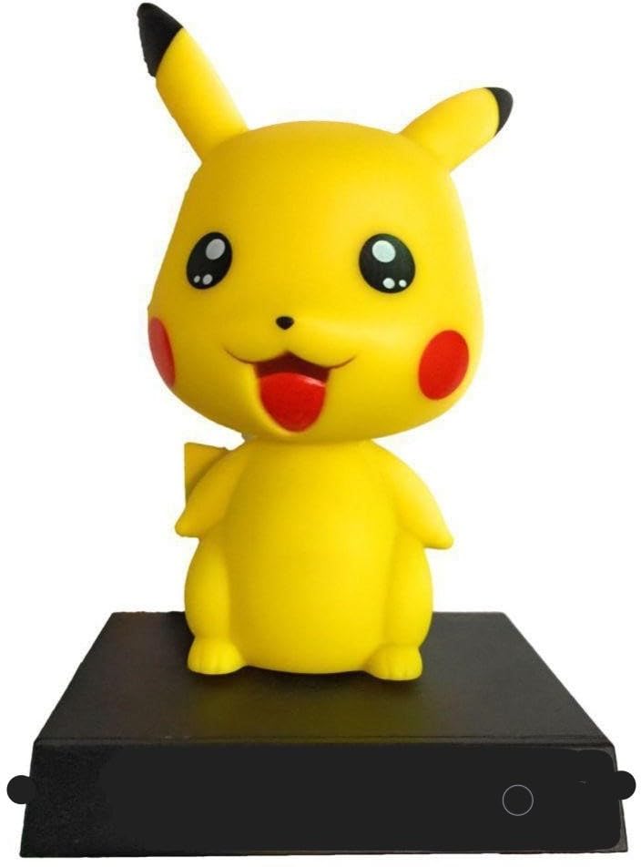 V WOMEN Yellow Pokemon Big Size Bobble Head - Action Figure Moving Head Bobblehead Car Dashboard Bounce Toys for Car Interior Dashboard Expression Bobble Head for Car Dashboard and Office Desk