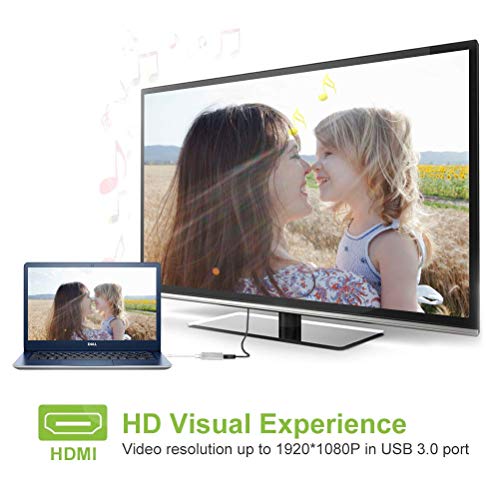 Image of USB 3.0 to HDMI Adapter; USB to HDMI Converter with 1080P; Video Audio for Multiple Monitors; Support Windows 7 /8 /10 Computer ONLY (NO MAC /Linux /Vista) (USB 3.0-to-HDMI-HDCP)