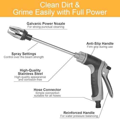 Turbowasher - Power High-Pressure Cleaner For Every Garden Hose With Universal Connectors,Garden Hose Spray Gun for Plants Lawns Watering, Pets Shower, Car Washing - Image 6