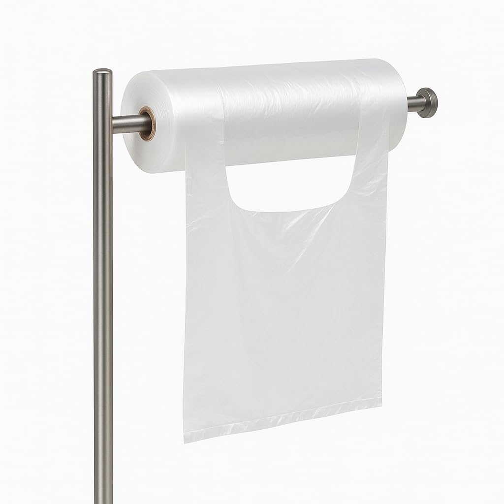Knotenbeutel auf Rolle 22+12x40 cm Transparent 190 Stk./Rolle lebensmittelecht Hemdchenbeutel für Obst und Gemüse (40 Rollen (7600 Stk.))