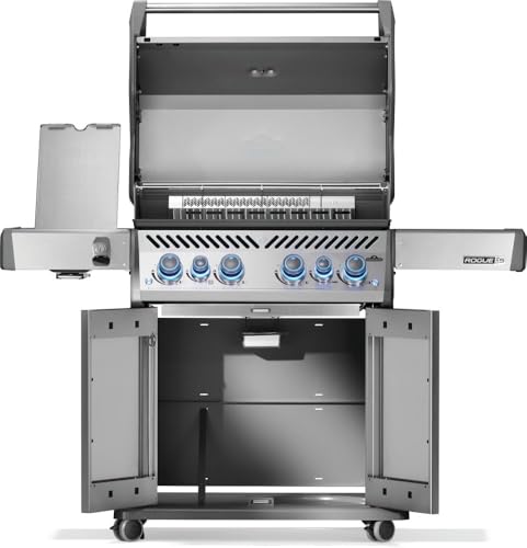 Image of Napoleon Rogue PRO-S 525 Propane Gas Grill with Infrared Side and Rear Burners, Stainless Steel, Durable 6-Burner BBQ