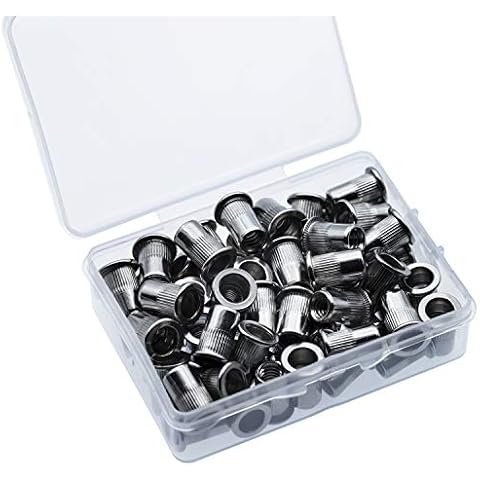 CO-RODE 60pcs 1/4-20 UNC 304 Stainless Steel Rivet Nuts Nutserts Cover