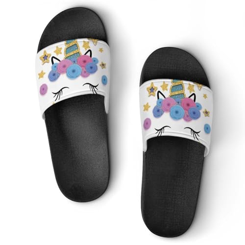 Claquettes femme licorne sandales confortables après la douche