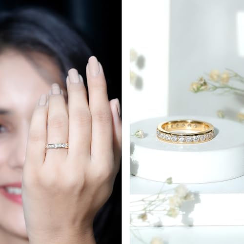 Certified Moissanite Full Eternity Ring for Women, D-Vs1 Quality, Moissanite Wedding Anniversary Band (Ready to Gift)2