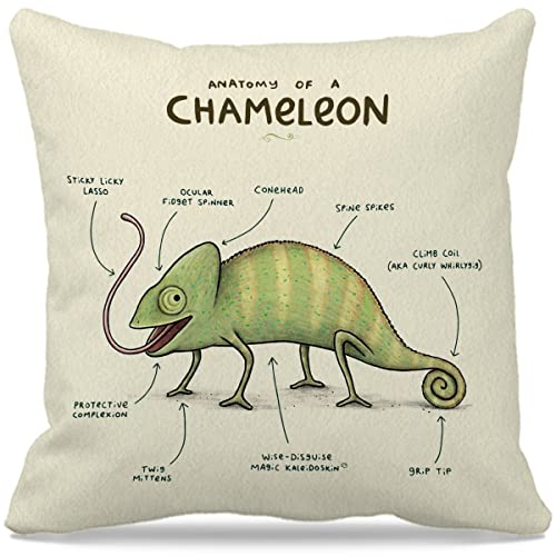 GICHUGI Kameleon Kussenslopen 18x18 - Kameleon Geschenken voor Kinderen, Kameleon Vintage Decoratieve Kussenslopen, Liefhebbers van wilde dieren geschenken, Reptielen Thema-geschenken