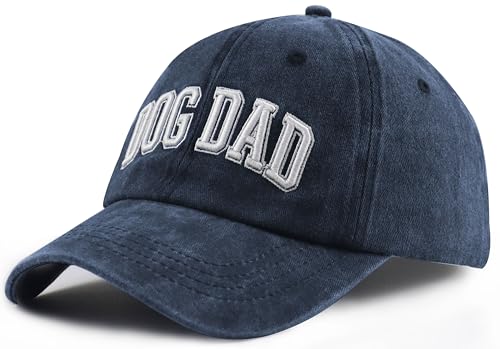 Image of Dog Dad Hats for Men, Funny Cotton 3D Embroidered Dog Lover Baseball Cap