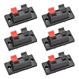 XYRSTOLR 6Pcs 2Way Speaker Spring Terminal Clip Connectors WP2-10 Speaker Terminal Strip Block Connectors Speaker Spring Clips Jointing Clamp Test Clip Push Release Connector
