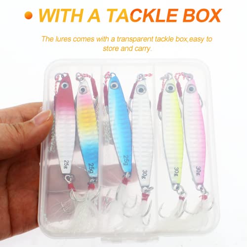 Zsrivk Fishing Jigs Vertical Jigging Lure, 6Pcs Metal Sinking Lures For Saltwater& Freshwater Long Casting Metal Jigging Lure For Tuna Kingfish #TOP4