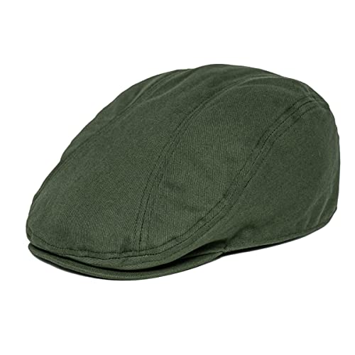 Image of BOTVELA Men Cotton Twill Newsboy Flat Ivy Driving Hat Fitted Cap