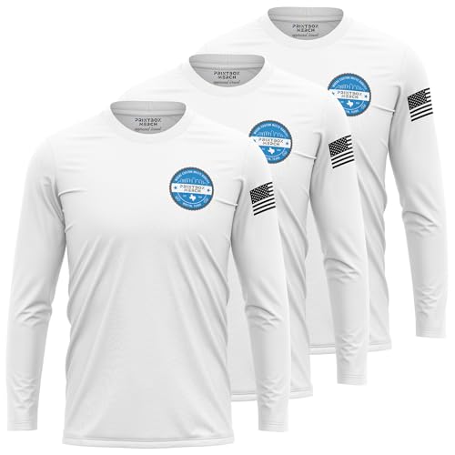 3 Pack Custom Dry Fit Long Sleeve Shirts for Men, Add Your Custom Logo Front & Back Printing, Moisture Wicking Sun Protection UV Workwear T-Shirts Black2