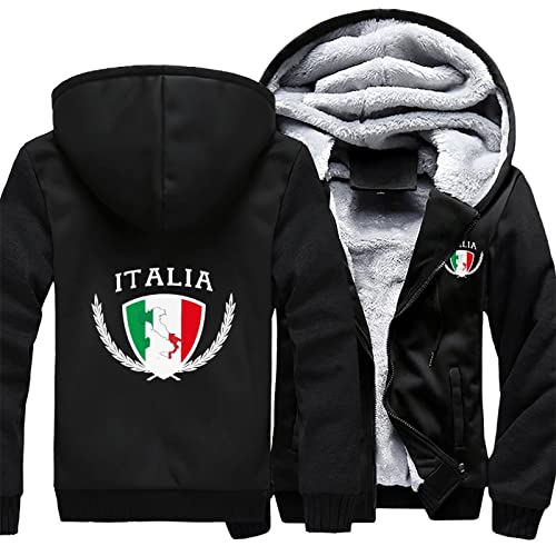 Italia Italy Italian Map Flag Men's Hoodies Full Zip Hooded Sweatshirt Warm Thick Coats Jackets Xl #TOP2