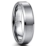 Cloyo High Polished Comfort Fit Domed Tungsten Ring Wedding Band Brushed Sides Size U 1/2