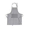 AMOUR INFINI Stripe Apron | 27.5 x 33 Inches| 100% Organic Cotton | Womens Apron for Cooking, Baking, Gardening | Convenient Pockets and Adjustable Strap at Neck & Waist Ties | Charcoal