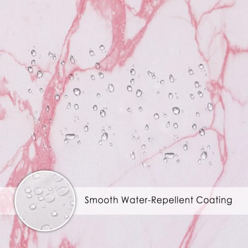 Rideau de douche rose 150x200cm rétro en tissu polyester imperméable lavable