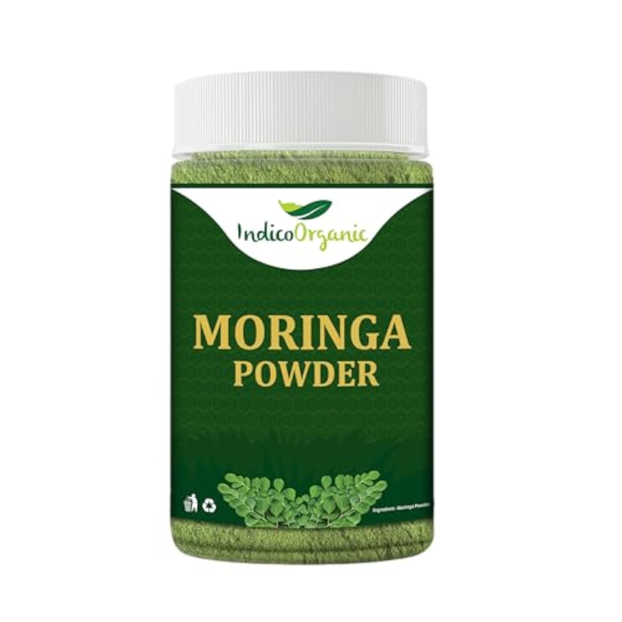 Indico Organic 100% Moringa Powder, Natural Energy & Nutrients