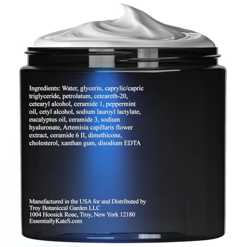 Image of Essentially KateS Peppermint + Eucalyptus Cooling Foot Cream 8 Fl Oz - Relieves Dry, Cracked, Tired Feet - Deep Hydration with Ceramides - Non-Greasy Formula