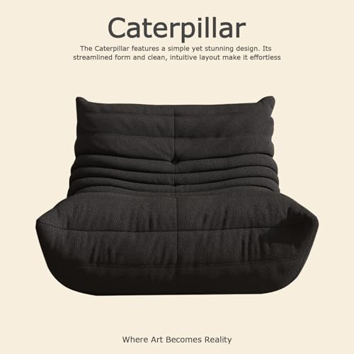 Image of Giant Bean Bag Chair for Adults，Comfy Single Floor Fireside Chair with Memory Foam,Cozy Accent Sofa Couch Boneless Chaise Loungefor Small Room Living Room Bedroom Gaming Room(Black, Single)