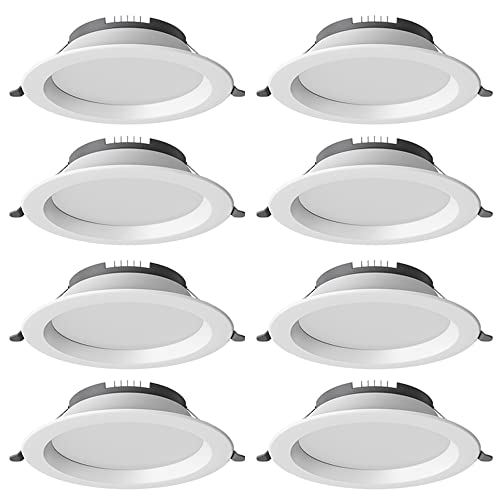 GTHTUHFD Juego De 8 Paneles De Techo Redondos De 5W, 9W, 12W Y 18W, Led Tipo Oblea De 2.5 A 6.5 Pulgadas, 3000K/4000K/6000K, Regulables, para Instalación Empotrada, Sin Parp,18w