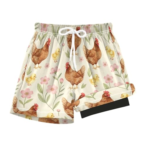 Short de bain double couche pour garçon avec coupe ample