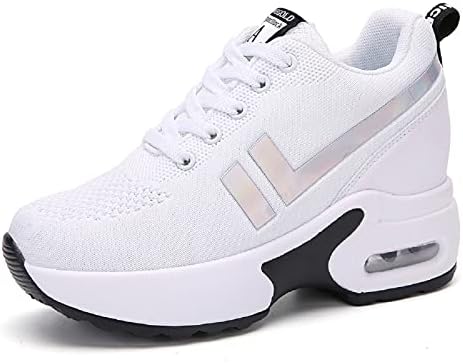 AONEGOLD® Dames Sneaker Wedge Sportschoenen Ademende Mesh Comfortabele Outdoorschoenen Modieuze Sneakers Zwart 1 Maat 34