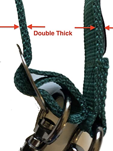 Majestic-Ally-Pack-of-2-Double-Thick-Trailer-Tie-for-Horse-Haulage-with-Adjustable-Buckle-Panic-Snap-and-Bull-Snap--1-Inch-by-36-Inch-Red