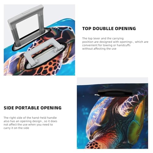 Travel Luggage Cover Protector - Ice Blue Ocean Sea Turtle Anti-Scratch Suitcase Covers Fits 18-32 Inch Luggage3