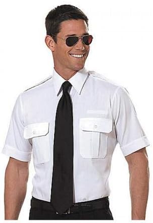 Van HeusenMen's Pilot Shirt - White- Short Sleeve