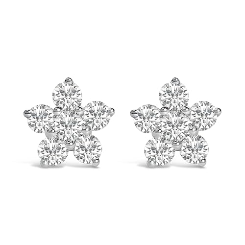 10K White Gold 1/2 Cttw Lab Grown Diamond Star Stud Earrings