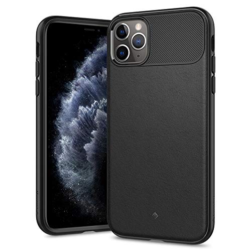 Caseology Vault, Funda para iPhone 11 Pro MAX, Flexión, Diseño de Fibra de Carbono, Carcasa Diseñada iPhone 11 Pro MAX (Negro Mate)