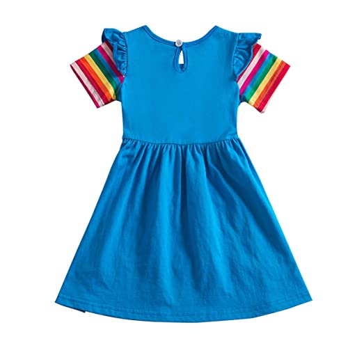 Baby Girls Casual Dress Cotton Kids Outfit Summer Short Sleeve Dresses 2-7 Years2