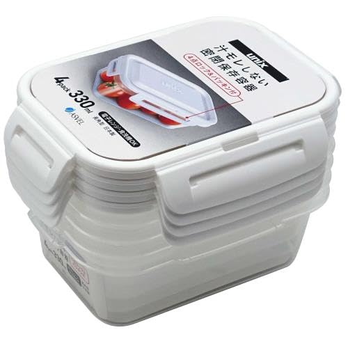 Amazon｜アスベル 保存容器 ユニックス タイトロック 長角型 330ml 4個
