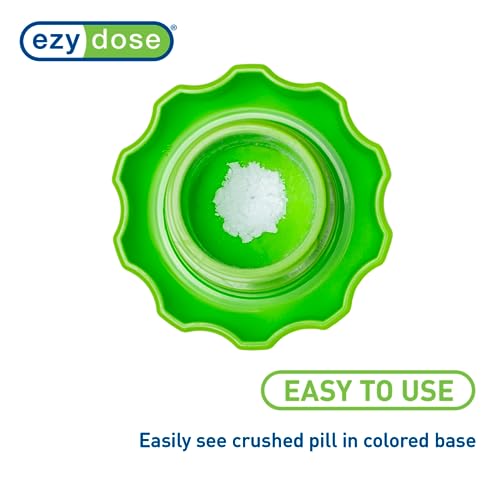 Image of Ezy Dose Pill Crusher & Tablet Grinder, Storage Compartment, Large, Green | Pill, Vitamins, Tablets, Crusher for Pets, Elderly, Crushes Medications into Fine Powder, Easy-to-Use Design, BPA Free