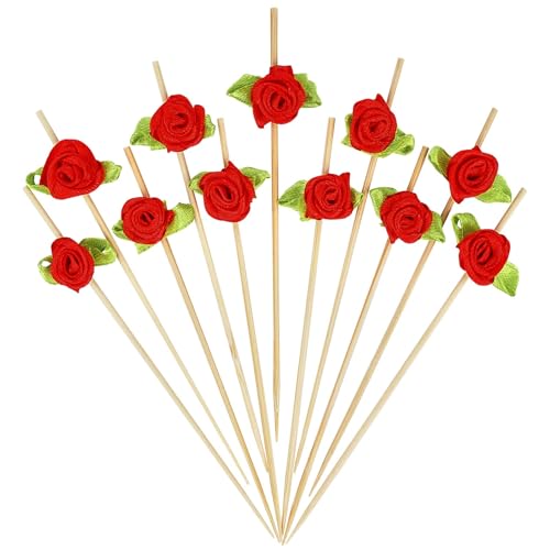 Lqtslfm Brochetas De Cóctel De Flores, 100 Pcs Palillos De Dientes Para San Valentín, Cocktail Flores Decoraciones, Decoración De Cócteles Para Celebraciones Familiares, Cafeterías Y Bares Rojo Lqtslfm Brochetas De Cóctel De Flores, 100 Pcs Palillos De Dientes Para San Valentín, Cocktail Flores Decoraciones, Decoración De Cócteles Para Celebraciones Familiares, Cafeterías Y Bares Rojo