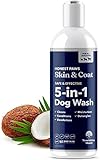 Honest Paws 5-in-1 Oatmeal Dog Shampoo and Conditioner for Allergies and Dry, Itchy, Sensitive Skin - Sulfate Free, Plant Based, All Natural, with Aloe and Oatmeal -16 Fl Oz