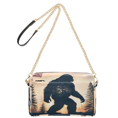 Sasquatch Tree Crossbody Bags for Women Leather Purses Small Shoulder Handbags