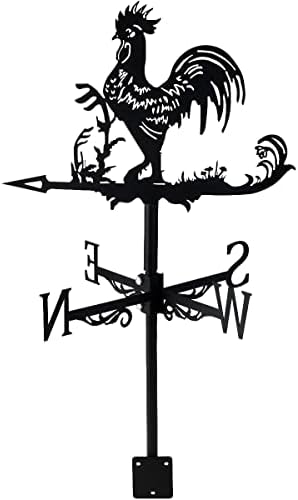 A2B Chicken Wind Vane Stainless Steel Rooster Wind Direction Indicator Anti-Aging Rooster Weathervane Decorative Chicken Wind Vane Ornament for Farmhouse Garden Courtyard A2B(one)