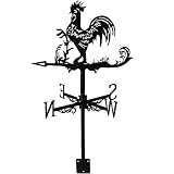 A2B Chicken Wind Vane Stainless Steel Rooster Wind Direction Indicator Anti-Aging Rooster Weathervan