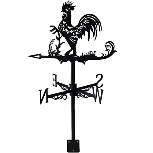 A2B Chicken Wind Vane Stainless Steel Rooster Wind Direction Indicator Anti-Aging Rooster Weathervane Decorative Chicken Wind Vane Ornament For Farmhouse Garden Courtyard A2B(One) #TOP3