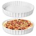 2 stampi per torte in porcellana, per quiche, in ceramica, con bordo ondulato, adatti al forno, al microonde e alla lavastoviglie, 25,4 cm, in ceramica, colore bianco immagine