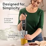 Braun MultiQuick 5 Vario Hand Blender, Immersion Blender with PowerBell Technology, Minimized Splashing, 21 Speeds + TurboBoost, EasyClick Attachments, Perfect for Whisking & Chopping, Black–MQ50001M