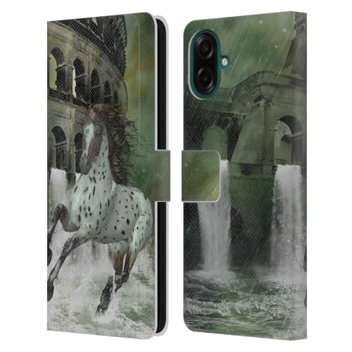 Protection intégrale Samsung Galaxy A07 étui portefeuille cuir anti-rayures chevaux