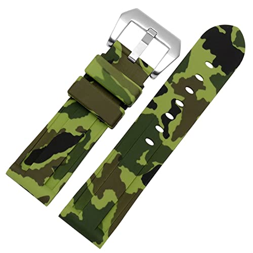 Correa PAM111 silicona verde camuflaje 20mm deportiva para relojes serie 386 y 441