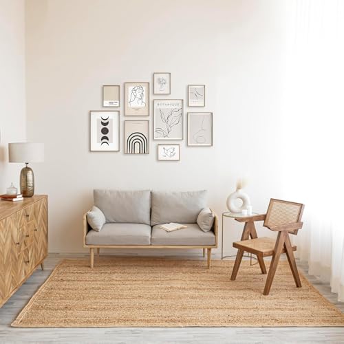 HOMEMONDE Solid Braided 8'x10' Jute Area Rug Natural - Eco Friendly Premium Fiber - Durable and Reversible Handwoven Farmhouse Rugs for Living Room, Hallway, Bedroom, Dinning Room, Kitchen, Office HOMEMONDE Solid Braided 8'x10' Jute Area Rug Natural - Eco Friendly Premium Fiber - Durable and Reversible Handwoven Farmhouse Rugs for Living Room, Hallway, Bedroom, Dinning Room, Kitchen, Office