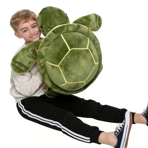 Image of MorisMos 18 inch Turtle Stuffed Animal, Fluffy Stuffed Turtle Plush Pillow Toy, Soft Sea Turtle Stuffed Animal Plush, Gift for Kids, Boys, Girls Birthday Chrismas, Green