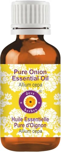 dève herbes Onion Essential Oil (Allium cepa) Pure | Non-Sticky | Non-Greasy | Lightweight | Men & Women | All Skin Types | Steam Distilled 5ml (0.16 oz)