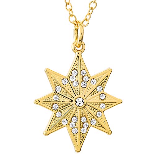 Marvel Captain Hala Star Yellow Flash Plated Crystal Necklace, 18