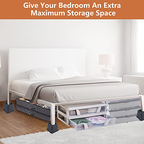 Dedu Bed Risers 4 Inch Heavy Duty 9 Pack, Furniture Risers For Sofas Oversized, Couch Risers With Non-Slip Pad Supports Up To 2200 Lbs For Bed, Desk, Chair (Black) #TOP3