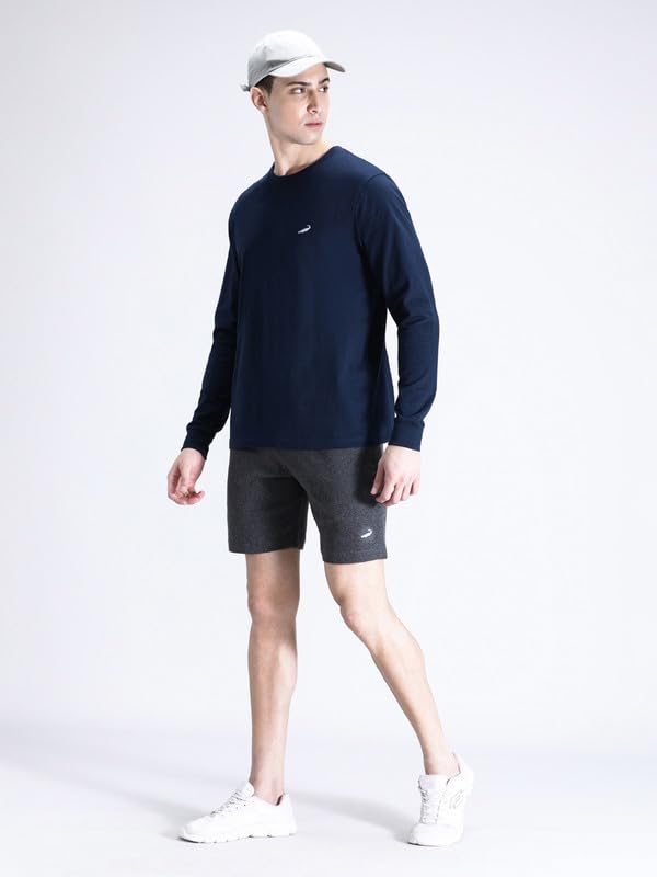 Image of CROCODILE Men Solid Sport Fit T Shirt | Round Neck | Long Sleeve | Regular Length | Basic Casual Pull On Topwear
