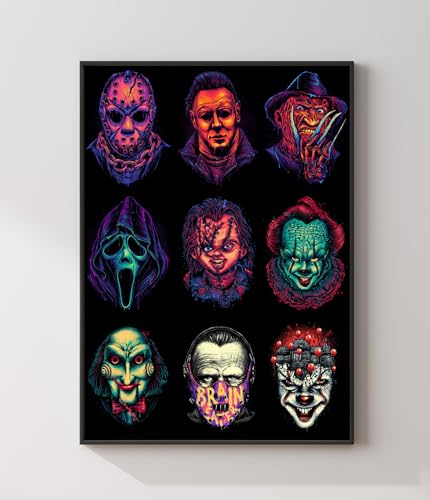 Image of HUANNY Diamond Painting Horror Movies Diamond Art Halloween, 5D Full Drill Cross Stitch Embroidery Kits