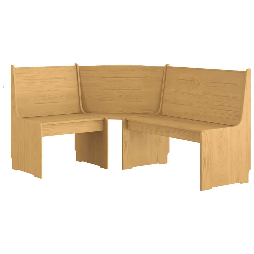 vidaXL Panca Angolare 151 cm in Legno Massello di Pino Marrone Miele